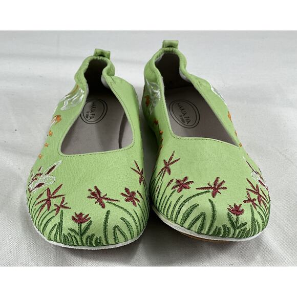 Maria Pia Fiji Women's Floral Embroidered Trend Hippie Flats Like Green Sz36 - Picture 4 of 8